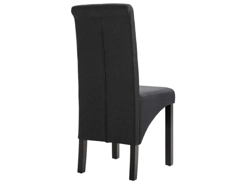 Chaises à manger lot de 2 gris foncé tissu