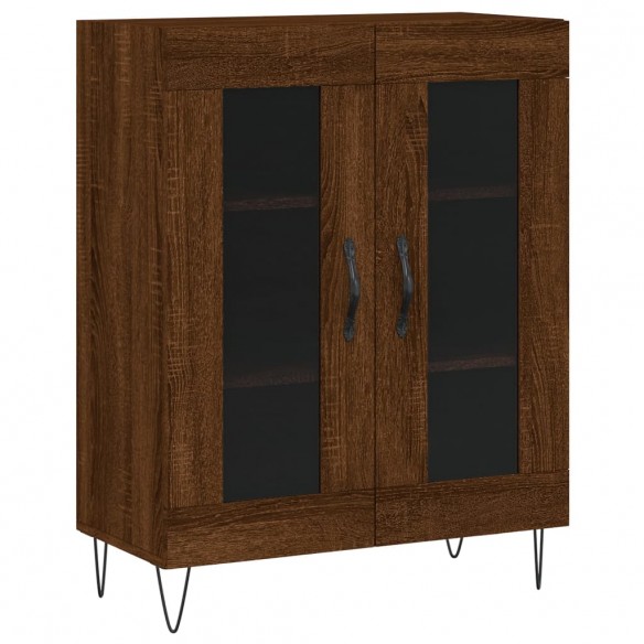 Buffet haut Chêne marron 69,5x34x180 cm Bois d'ingénierie