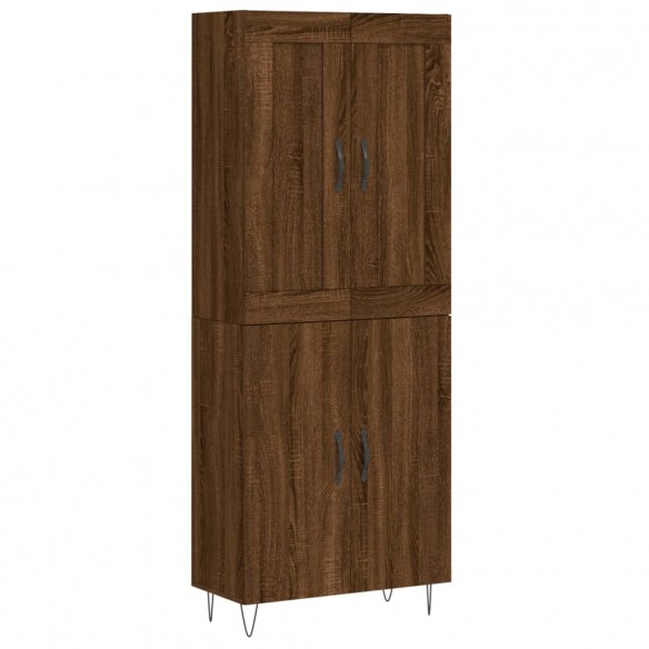 Buffet haut Chêne marron 69,5x34x180 cm Bois d'ingénierie