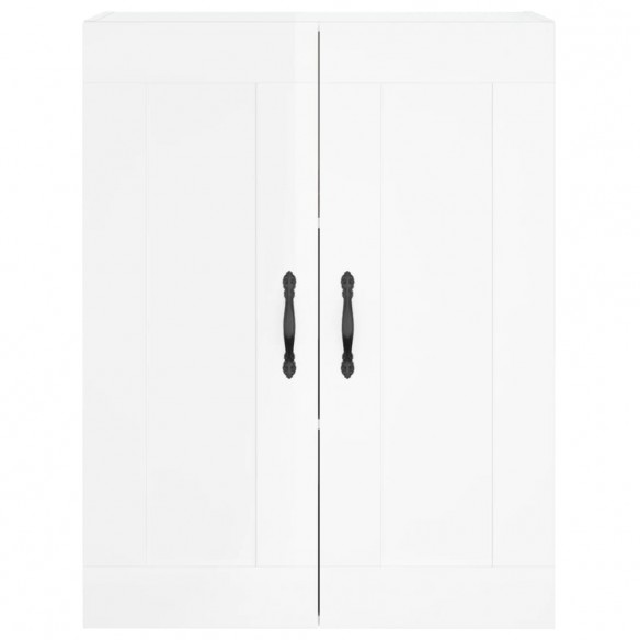 Armoires murales 2 pcs blanc brillant bois d'ingénierie