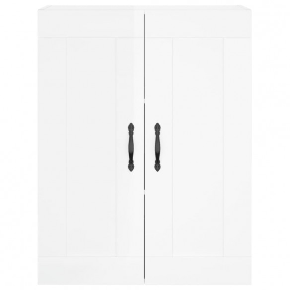 Armoire murale blanc brillant 69,5x34x90 cm bois d'ingénierie