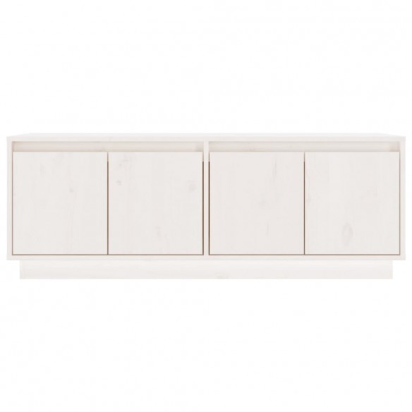 Meuble TV Blanc 110x34x40 cm Bois de pin massif