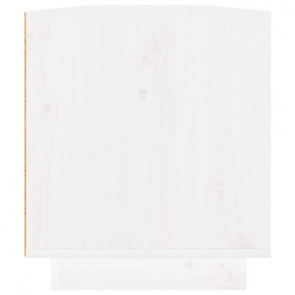 Meuble TV Blanc 110x34x40 cm Bois de pin massif