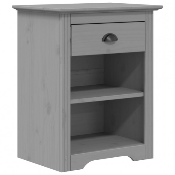 Table de chevet BODO gris 53x38,5x66 cm bois de pin massif