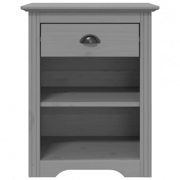 Table de chevet BODO gris 53x38,5x66 cm bois de pin massif