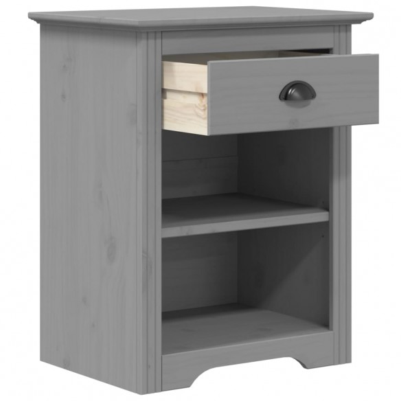 Table de chevet BODO gris 53x38,5x66 cm bois de pin massif