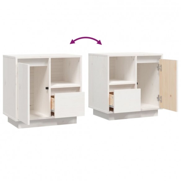 Tables de chevet 2 pcs Blanc 50x34x50 cm Bois de pin massif