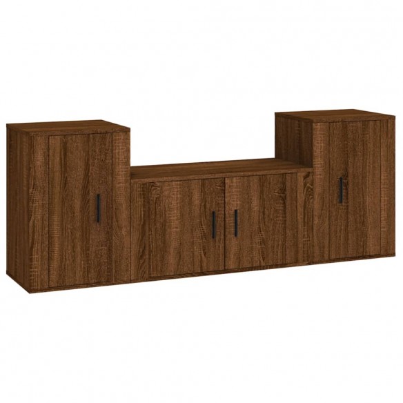 Ensemble de meubles TV 3 pcs Chêne marron Bois d'ingénierie