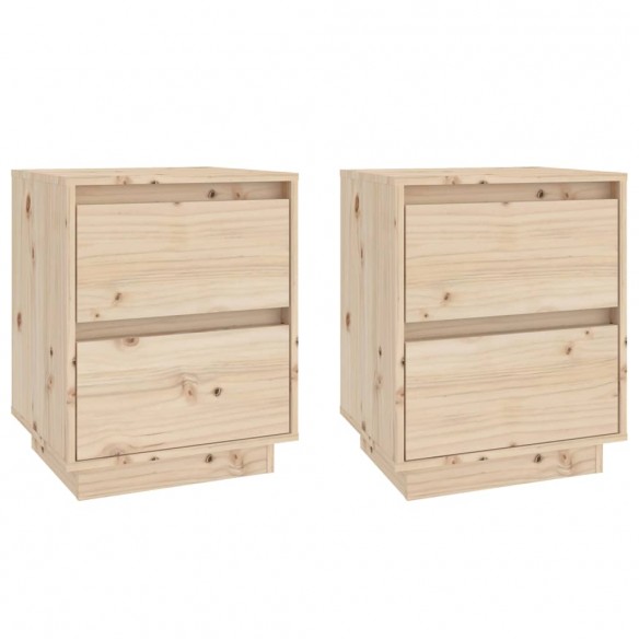 Tables de chevet 2 pcs 40x35x50 cm Bois de pin solide