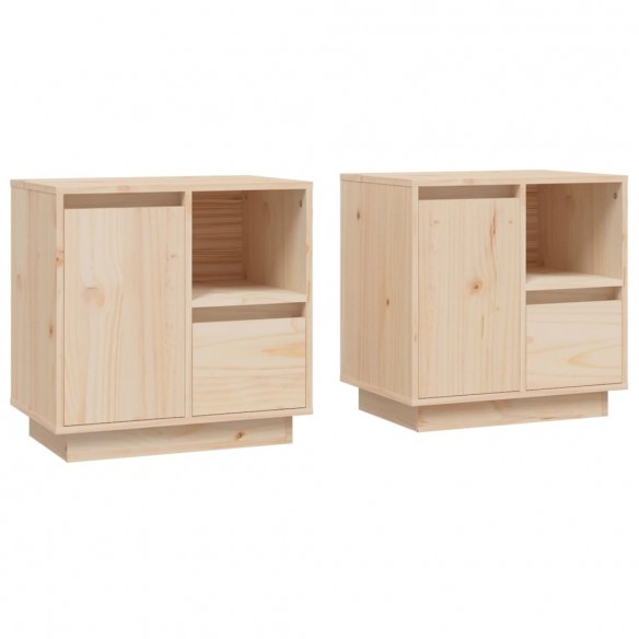 Tables de chevet 2 pcs 50x34x50 cm Bois de pin massif