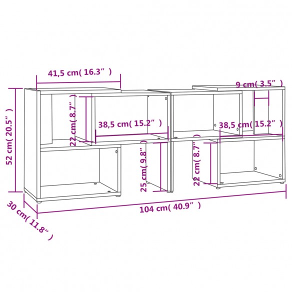 Meuble TV Blanc 104x30x52 cm Aggloméré