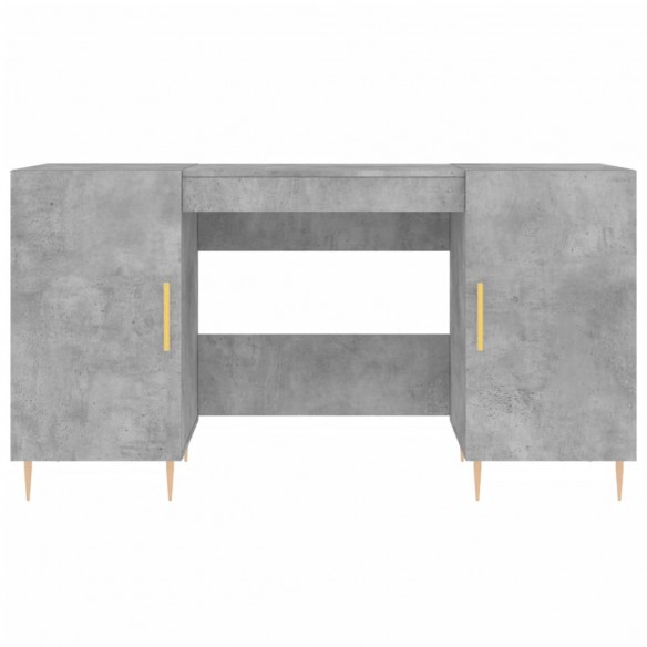 Bureau gris béton 140x50x75 cm bois d'ingénierie