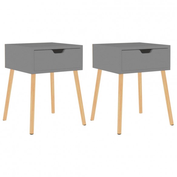 Tables de chevet 2 pcs Gris 40x40x56 cm Aggloméré