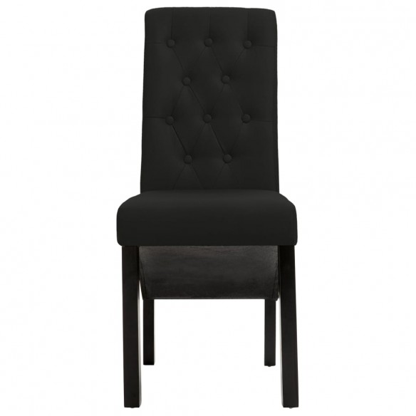 Chaises à manger lot de 6 noir tissu