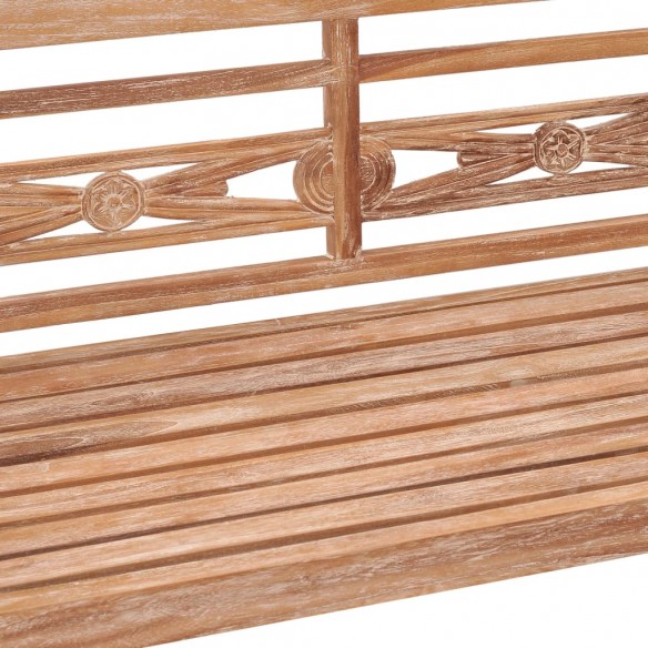 Banc Batavia 120 cm Huilé en blanc Bois de teck solide