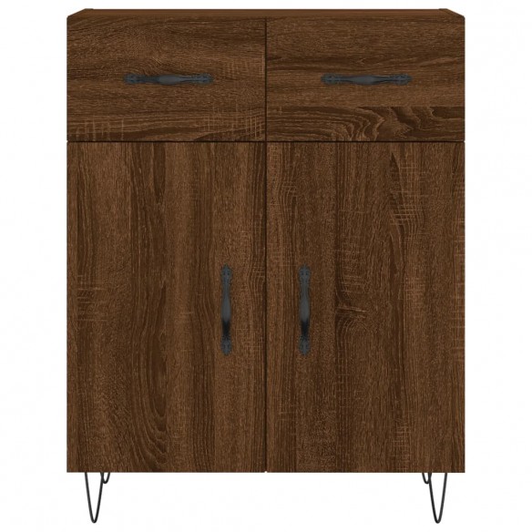 Buffet haut Chêne marron 69,5x34x180 cm Bois d'ingénierie