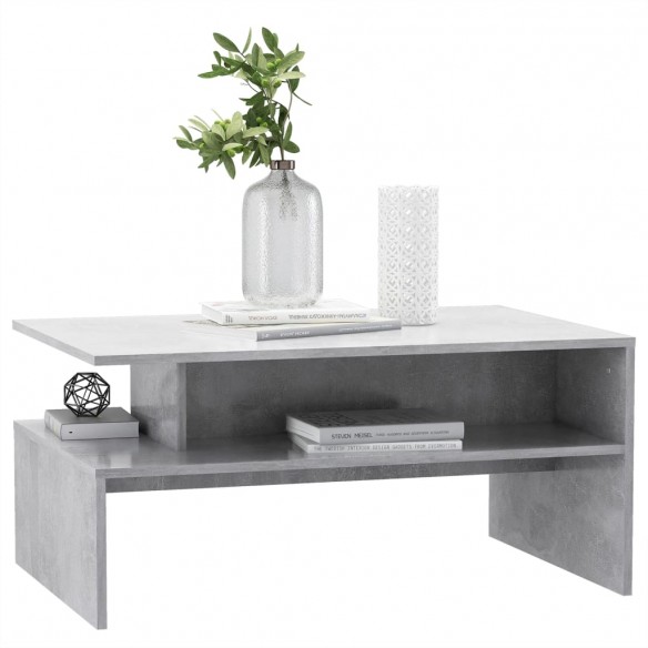 Table basse Gris béton 90x60x42,5 cm Aggloméré