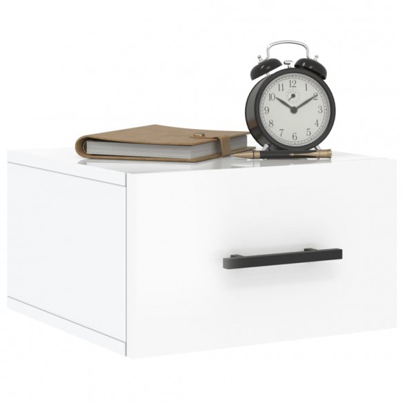 Tables de chevet murales 2 pcs blanc brillant 35x35x20 cm