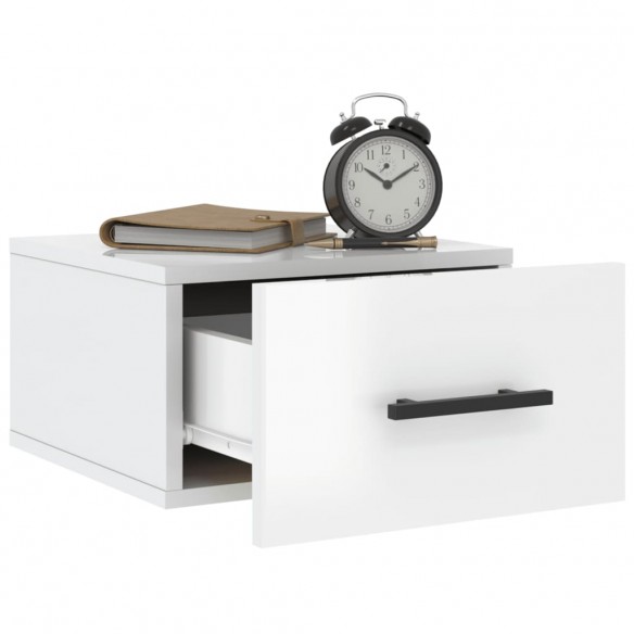 Tables de chevet murales 2 pcs blanc brillant 35x35x20 cm