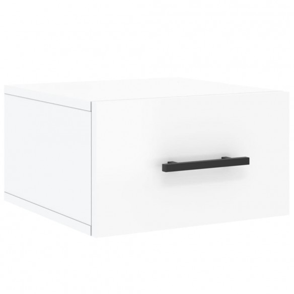 Tables de chevet murales 2 pcs blanc brillant 35x35x20 cm