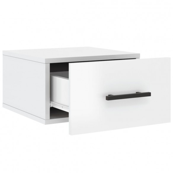 Tables de chevet murales 2 pcs blanc brillant 35x35x20 cm