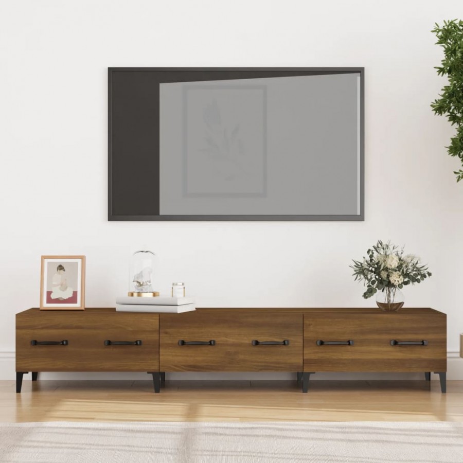 Meuble TV Chêne marron 150x34,5x30 cm Bois d'ingénierie