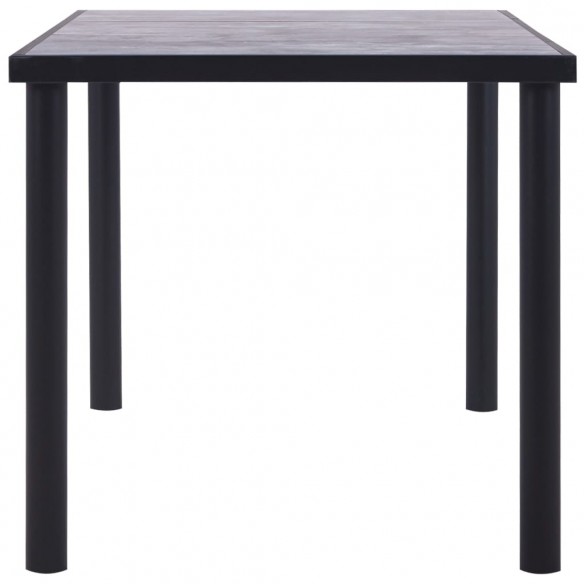 Table de salle à manger Noir et gris béton 160x80x75 cm MDF