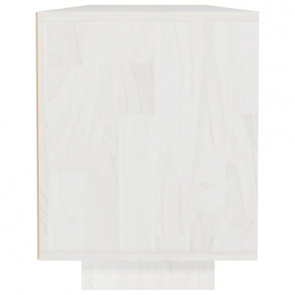 Meuble TV Blanc 110x30x40 cm Bois de pin massif