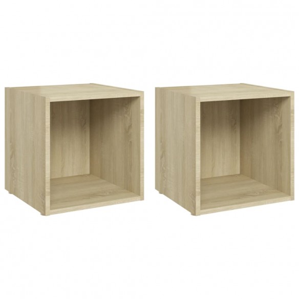 Meubles TV 2 pcs Chêne sonoma 37x35x37 cm Aggloméré