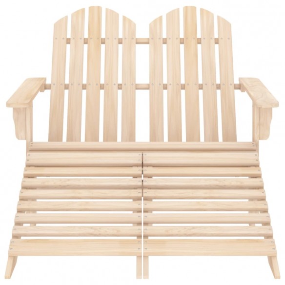 Chaise de jardin Adirondack 2 places et repose-pied Sapin