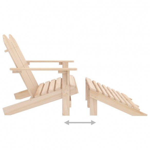 Chaise de jardin Adirondack 2 places et repose-pied Sapin