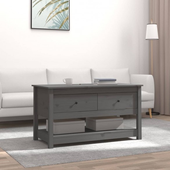 Table basse Gris 102x49x55 cm Bois massif de pin