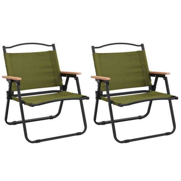 Chaises de camping 2 pcs Vert 54x43x59 cm Tissu Oxford