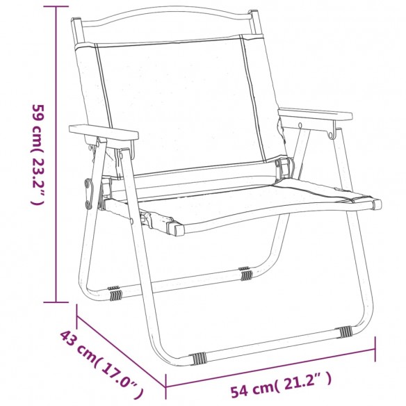 Chaises de camping 2 pcs Vert 54x43x59 cm Tissu Oxford