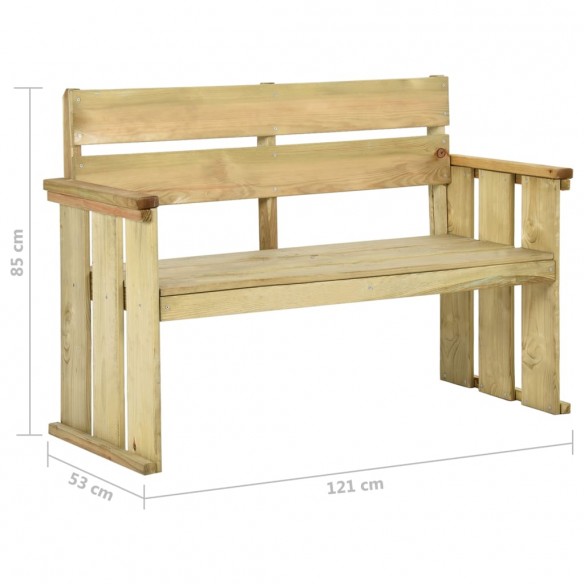 Banc de jardin 121 cm Bois de pin imprégné