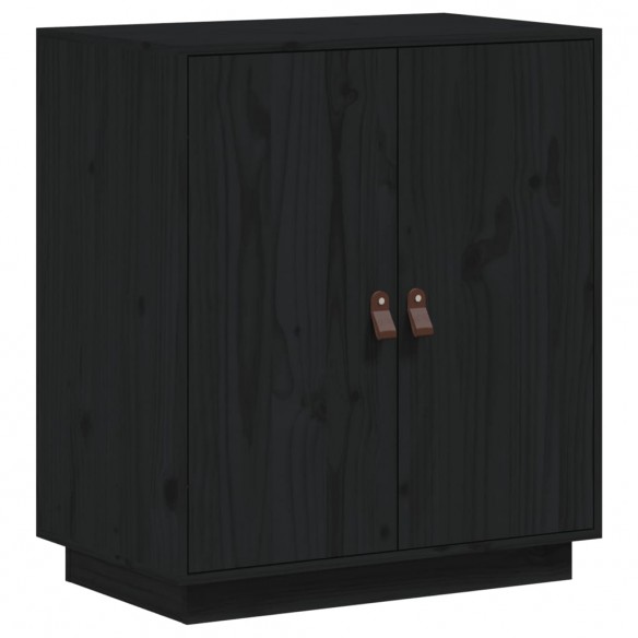 Buffet Noir 65,5x40x75 cm Bois massif de pin