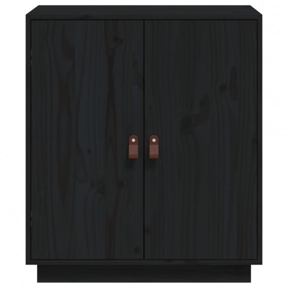 Buffet Noir 65,5x40x75 cm Bois massif de pin