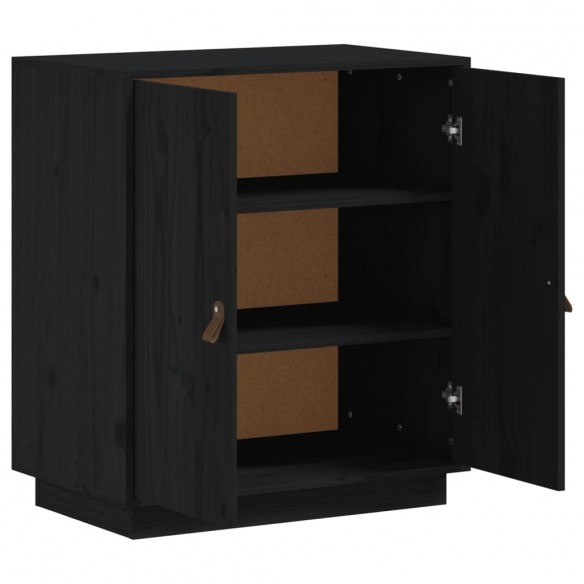 Buffet Noir 65,5x40x75 cm Bois massif de pin