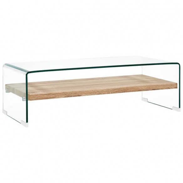 Table basse Clair 98 x 45 x 31 cm Verre trempé