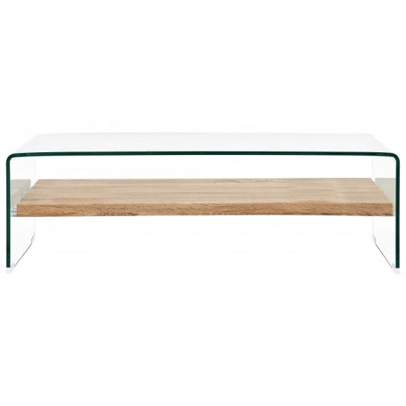 Table basse Clair 98 x 45 x 31 cm Verre trempé