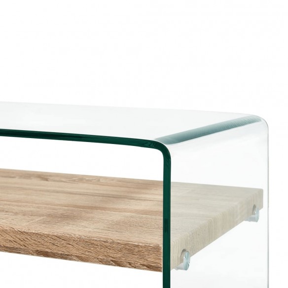 Table basse Clair 98 x 45 x 31 cm Verre trempé