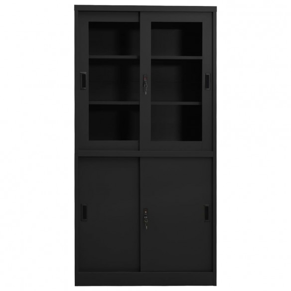 Armoire de bureau et porte coulissante Anthracite 90x40x180 cm