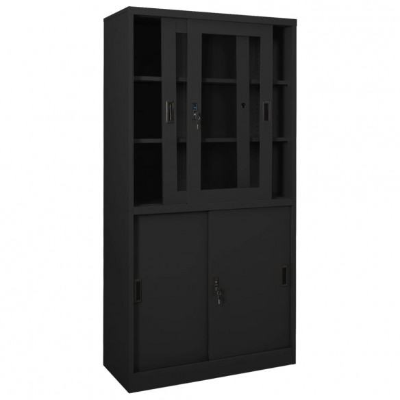 Armoire de bureau et porte coulissante Anthracite 90x40x180 cm