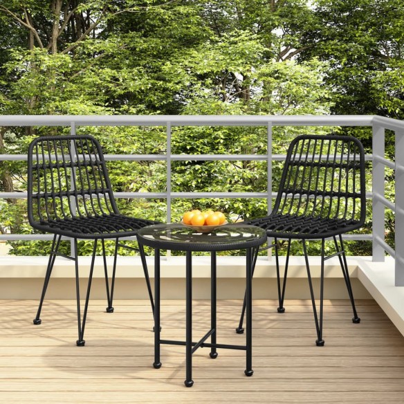 Chaises de jardin 2 pcs Noir 48x62x84 cm Résine tressée