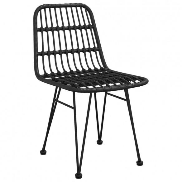 Chaises de jardin 2 pcs Noir 48x62x84 cm Résine tressée