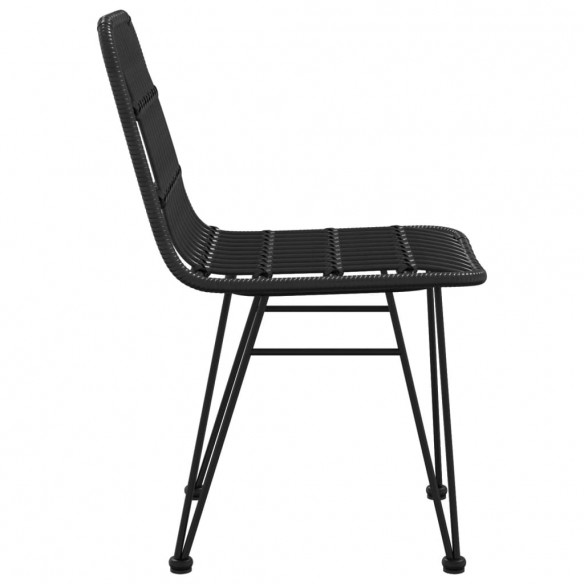 Chaises de jardin 2 pcs Noir 48x62x84 cm Résine tressée