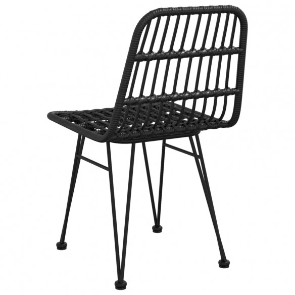 Chaises de jardin 2 pcs Noir 48x62x84 cm Résine tressée