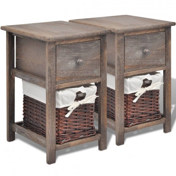 Table de chevet 2 pcs Bois Marron