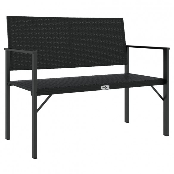 Banc de jardin à 2 places noir résine tressée