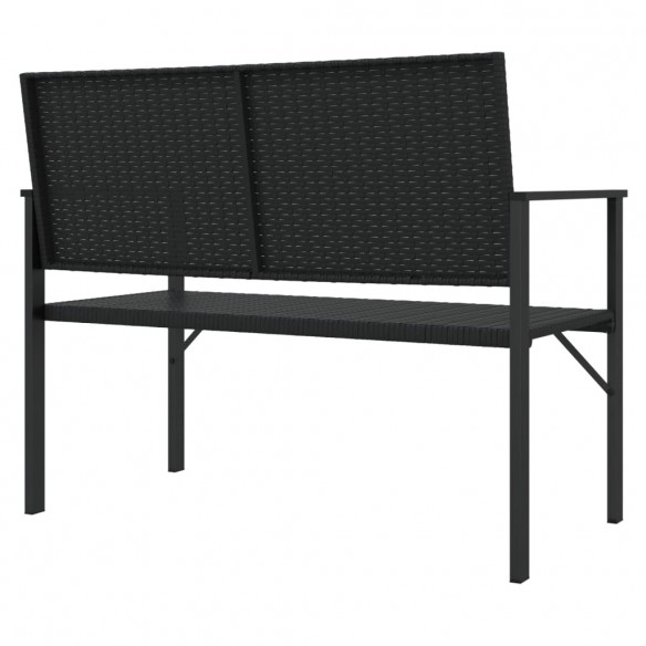 Banc de jardin à 2 places noir résine tressée